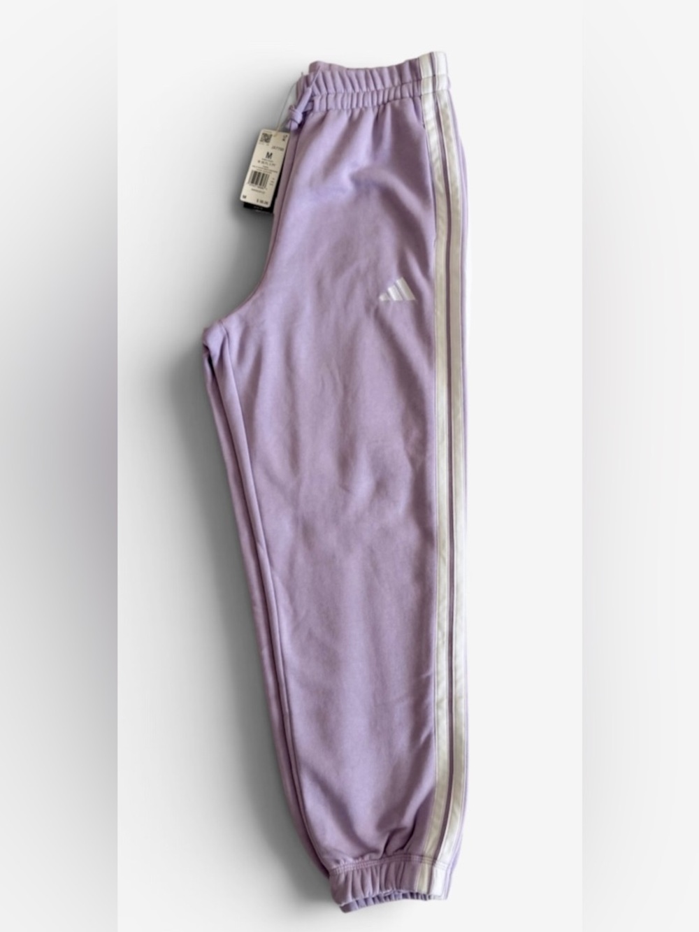 adidas Women’s Joggers in Lavender with White Side Stripes Size M